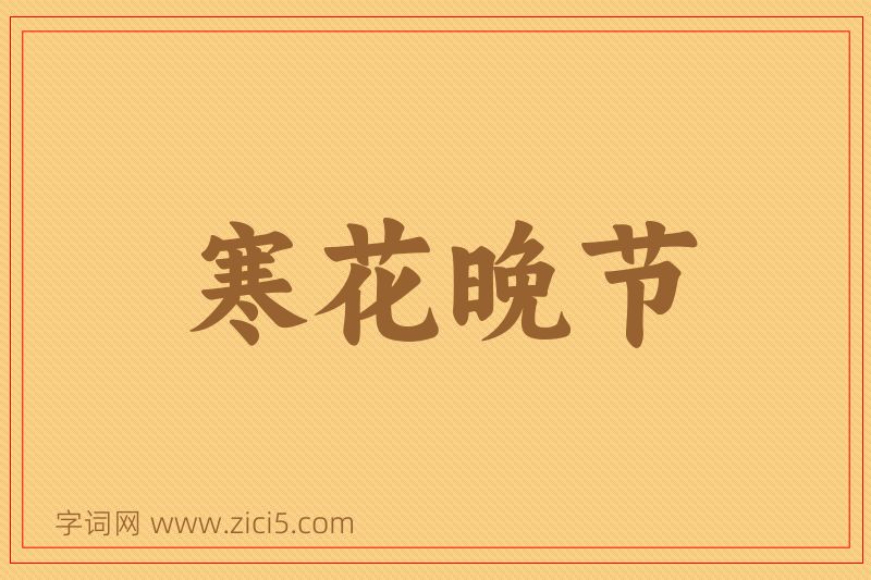 成语寒花晚节图片