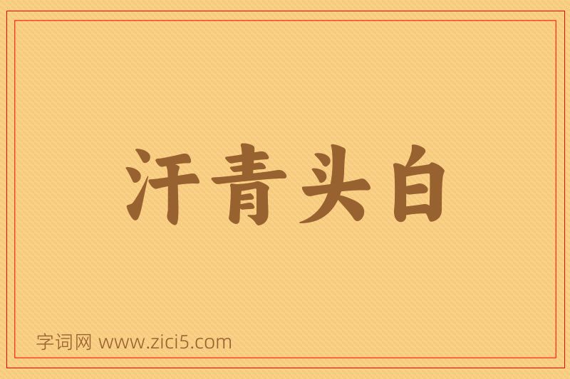 成语汗青头白图片