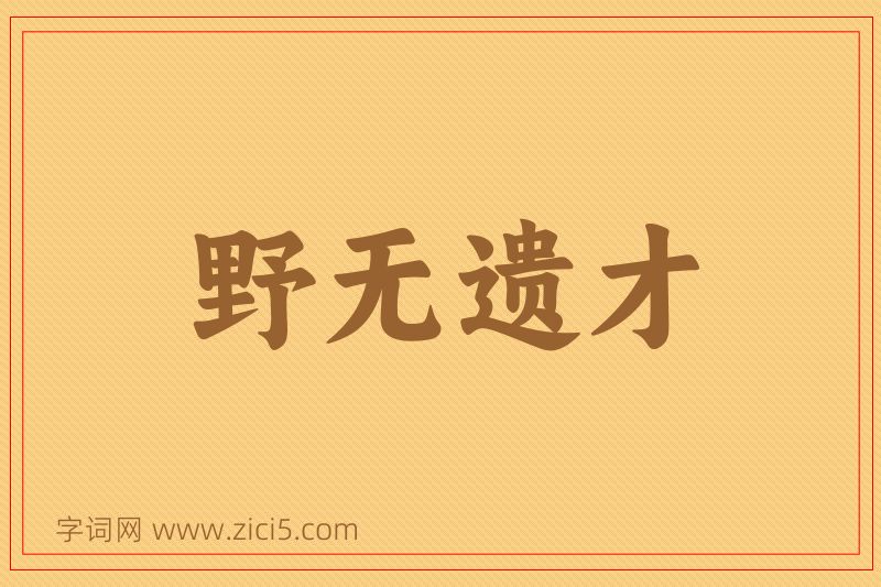 成语野无遗才图片