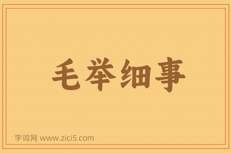 成语毛举细事图片