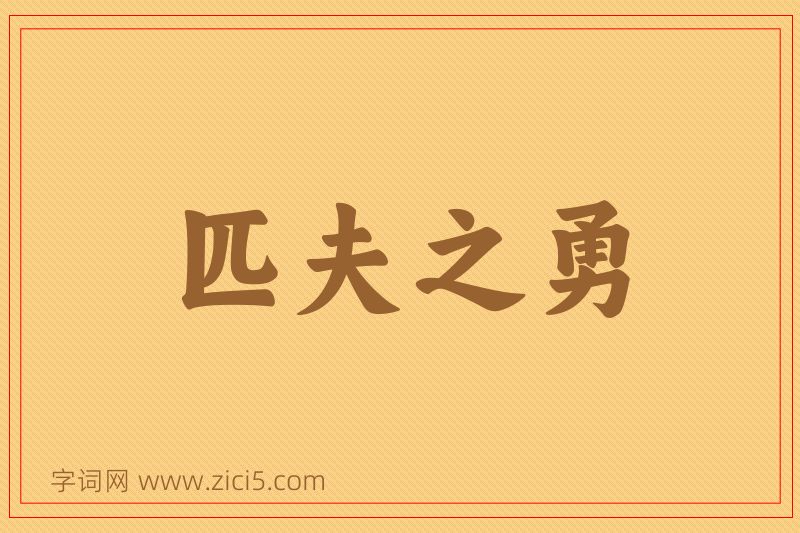 成语匹夫之勇图片