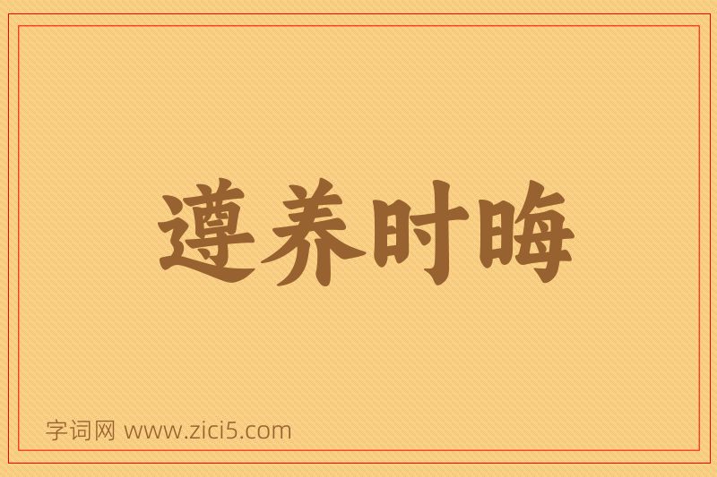 成语遵养时晦图片