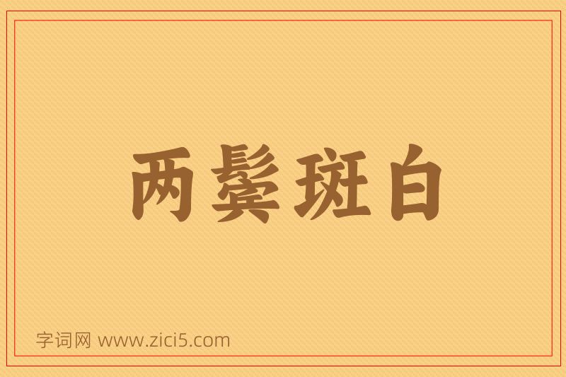 成语两鬓斑白图片